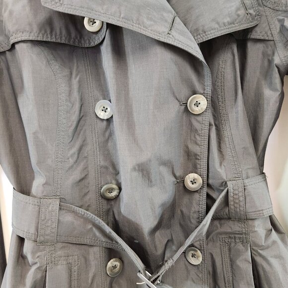 North Face Hyvent Black double Breasted Trench Coat Womens M - Picture 4 of 12